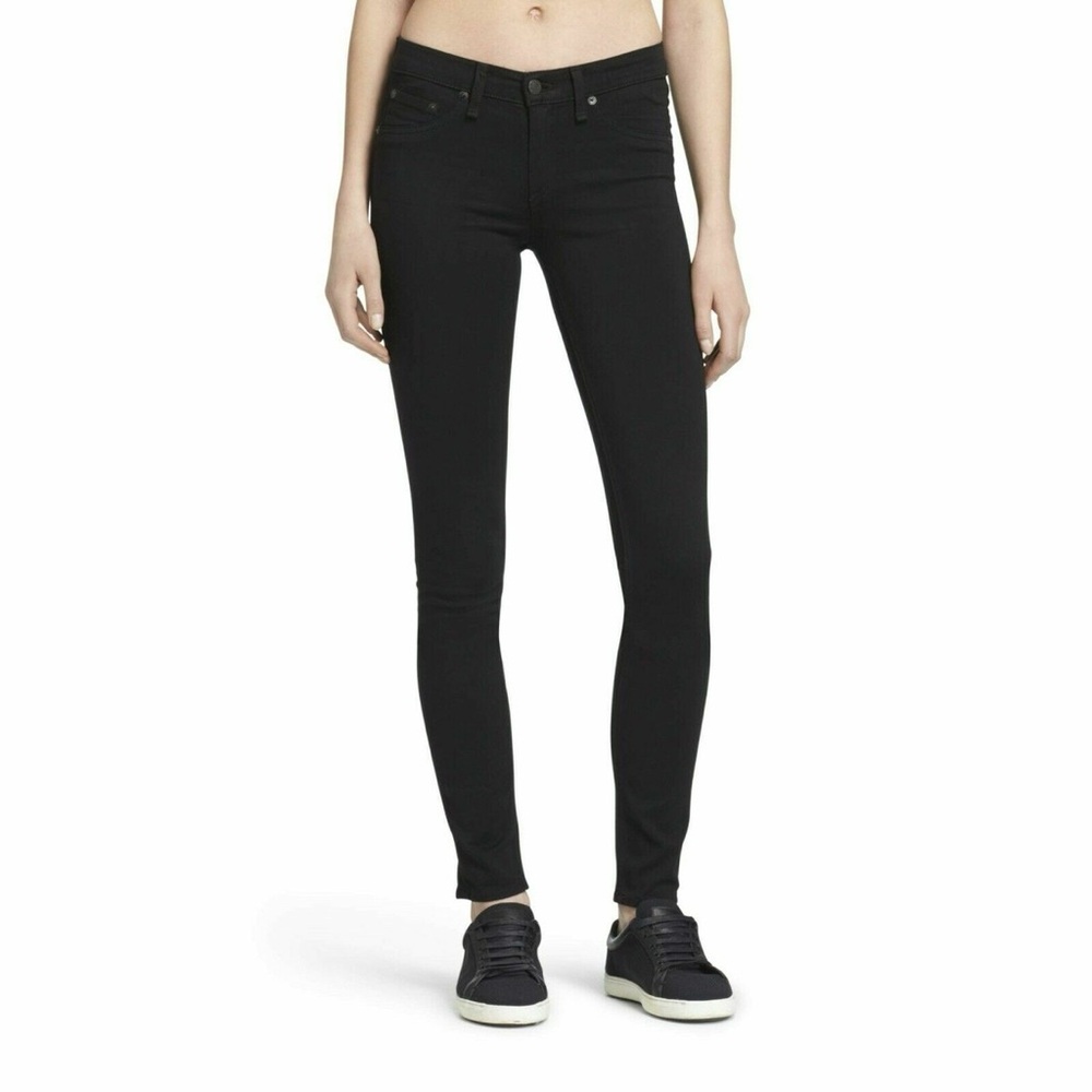 Rag & Bone The Legging Jeans Black Skinny Stretch Denim Edgy Designer Pants